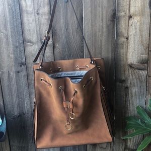 Faux Suede Handbag